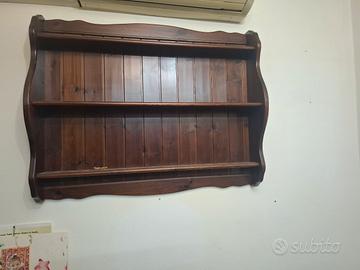 Mensola/ piattaia pensile in legno