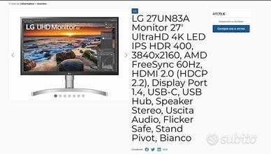 Monitor Gaming LG 27 ''