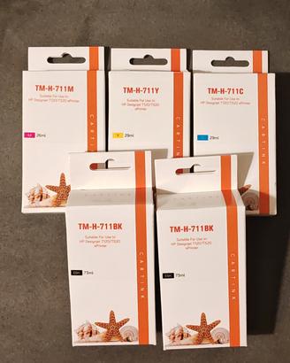 5 cartucce compatibili HP 711 T120 T520