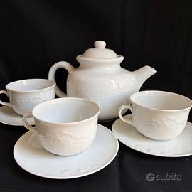 Mulino Bianco set teiera con 3 tazze da colazione
