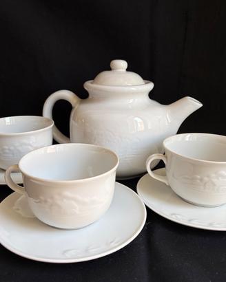 Mulino Bianco set teiera con 3 tazze da colazione
