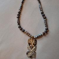 collana vintage perline in legno pumtek 