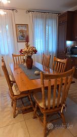 TAVOLO SALOTTO IN LEGNO CON SEDIE