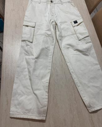 Jeans bianco modello cargo pull&bear taglia l