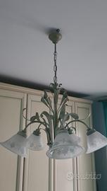 lampadario, abat-jour e bastone tenda