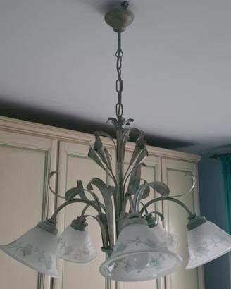 lampadario, abat-jour e bastone tenda