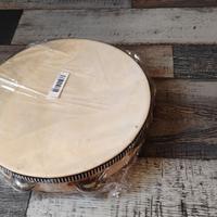 Tamburello In Legno Con Pelle Naturale