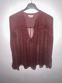 Camicia in seta bordeaux