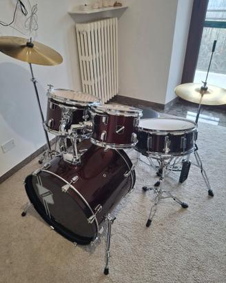 Set Batteria acustica rossa metal perfetto stato