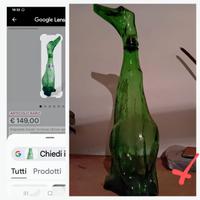 Bottiglia di vino rara in vetro verde - vintage
