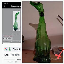 Bottiglia di vino rara in vetro verde - vintage