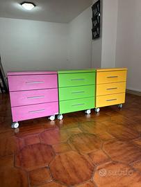 Cassettiere colorate