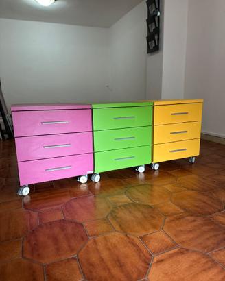 Cassettiere colorate