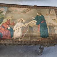 Immagine religiosa in tessuto plastificato vintage