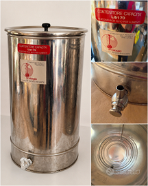 3 bidoni inox alimentari 100L 75L 70L vino olio