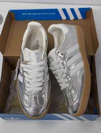 Adidas Samba OG Argento Pelle Crackle  T.40