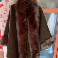 Poncho donna finta pelliccia