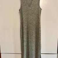Abito smanicato lungo  Benetton color oro e nero