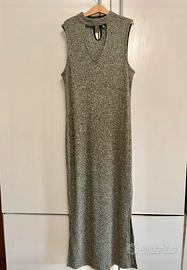 Abito smanicato lungo  Benetton color oro e nero