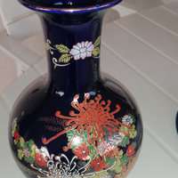 Vaso per fiori in ceramica blu fantasia