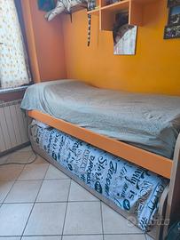 letto singolo con letto a scomparsa