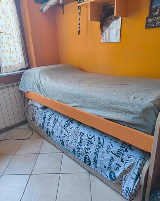 letto singolo con letto a scomparsa