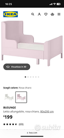 Lettino bimba rosa IKEA