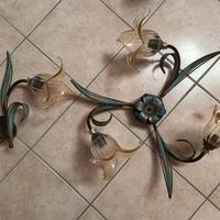 Lampadari Floreali in Metallo e Vetro