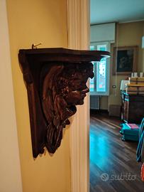 coppia mensole da parete in noce