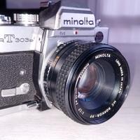 Minolta Reflex SRT303B vintage con accessori