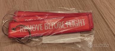 Set 3 Portachiavi "Remove Before Flight" - Rosso