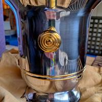 Secchiello ghiaccio/champagne con fregi oro 24kt