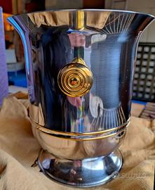 Secchiello ghiaccio/champagne con fregi oro 24kt