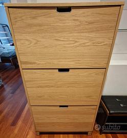 Scarpiera IKEA STÄLL 3 scomparti effetto rovere