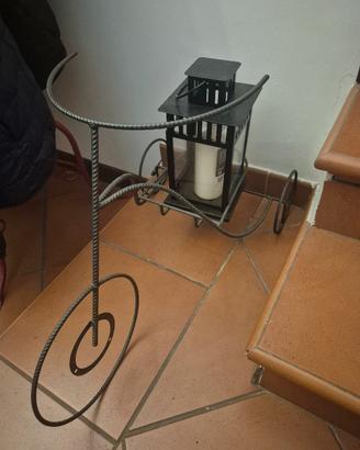 Porta vaso bicicletta in ferro battuto