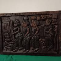 Bassorilievo in tek arte Africana vintage 