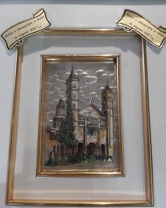 Quadro "Vercelli-Duomo" su argento
