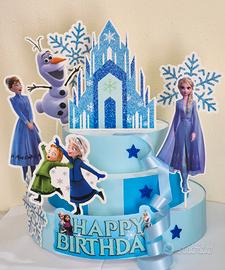 Torta finta scenografica tema Frozen 