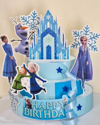 Torta finta scenografica tema Frozen 