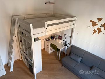 Letto a soppalco bianco 140x200 cm STORA IKEA