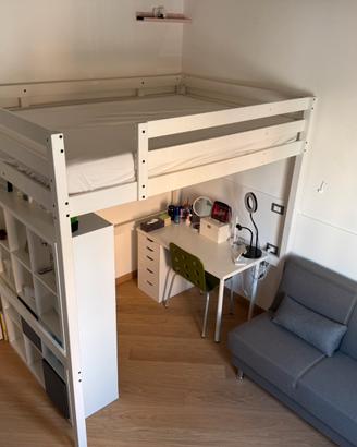 Letto a soppalco bianco 140x200 cm STORA IKEA