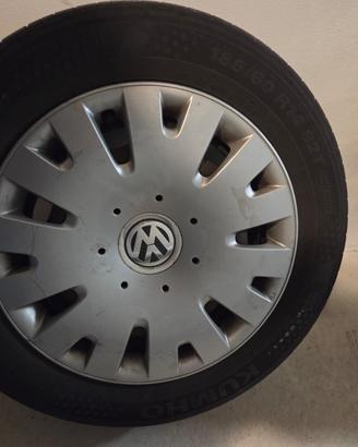 2 Gomme 185/60/14 + cerchi in ferro vw polo da 14