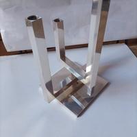 Modernariato - Candelabro in acciaiao- no lampada