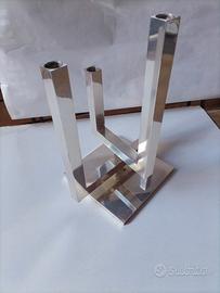 Modernariato - Candelabro in acciaiao- no lampada