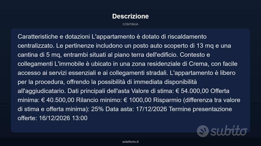 Appartamento – Crema, Ombriano - Altro