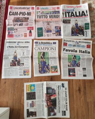 Lotto di 7 quotidiani vittoria Mondiale 2006