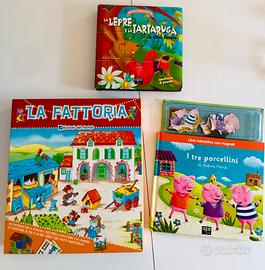 Libri per bambini fattoria, puzzle,3 porcellini