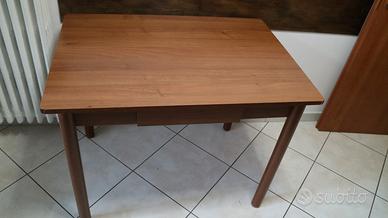 tavolo cucina 100x70 alto 78 cm legno tinta noce