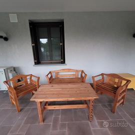 salotto giardino in legno 