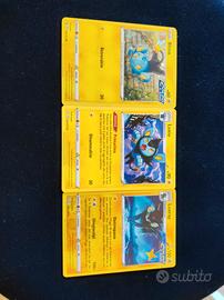 Carte Pokémon evoluzione shinx, Luxio e Luxray